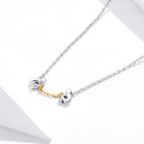 S925 Sterling Silver Awareness Pendant Necklace White and Gold Plated Necklace