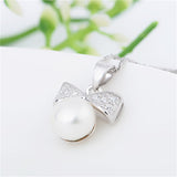 Cultured Freshwater Pearl Women Pendant Mounting Silver Jewelry