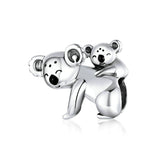 925 Sterling Silver Family Koala Kid and Mom Beads Precious Jewelry For Women