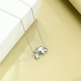 Lucky Elephant Jewelry 925 Sterling Silver Mother And Child Elephant Pendant Necklace