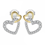 Infinity Love Heart CZ Stud Earrings 