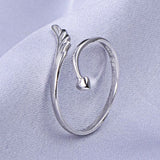 s925 sterling silver female Korean version of the wild romantic angel's guard open ring