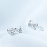 S925 Sterling Silver Earrings Female Version Of Luxury Bow Earrings With Diamonds