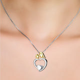 Beautiful Heart Gemstone And Gold Animal Pendant Necklace