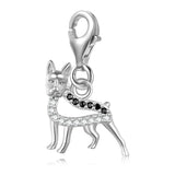 S925 Sterling Silver Fashion New Animal Puppy Zircon Jewelry Charms