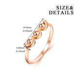 18K Gold Fashion Trend Rolling Ring Ring Simple Cute Jewelry