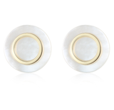 Gold Plated Shell Earrings Simple Design Round Shape 925 Sterling Silver Shell Jewelry