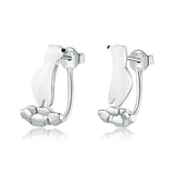 925 Sterling Silver Polar Bear on Cracked Ice Stud Earrings Precious Jewelry For Women