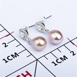Hanging Pearl Earrings Mounting Fine Round Zircon Earrings For Women
