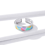 925 Sterling Silver Colorful Open Finger Rings  Precious Jewelry For Women