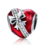  silver Zirconia  love gift charms
