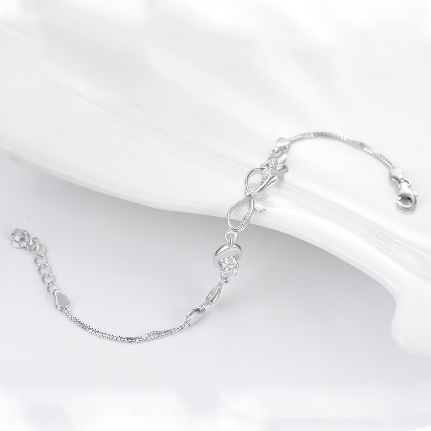 Bowknot Bracelet Adjustable Butterfly Knot Silver Bracelet Designs