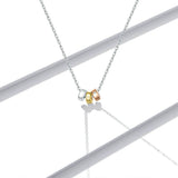 925 Sterling Silver Three-color Ring Charm Necklace Pendant Necklace Fashion Jewelry For Gift