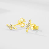 Wholesale Small Order Latest Designs Classic Lightning Stud Earrings Gold Plating
