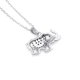 Animal Jewelry Elephant Baby'S Gift Black Gemstone Cubic Zirconia Pendant Necklace