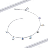 925 Sterling Silver Blue Fatima Hand And Evil Eye Bracelet Precious Jewelry For Women