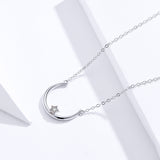 S925 Sterling Silver Stick Pendant Necklace White Gold Plated Zircon Necklace