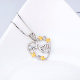 Heart Shaped With Flowers Pendant Necklace For Woman Wholesale 925 Sterling Silver Jewelry
