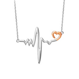 Heartbeat Necklace 925 Sterling Silver Cute Life Line Heartbeat Love Cardiogram Necklace Gift For Women