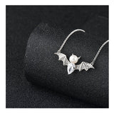 S925 Sterling Silver Fashion Creative Pearl Demon Necklace Female Jewelry Micro-Set Chain Cross-Border Exclusive