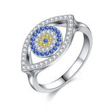 Devil's Eye Crystal Zircon Ring S925 Sterling Silver Fashion Women's Ring