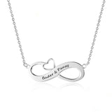 Customized Infinity Necklace with Heart Personalized Name Necklace 925 Sterling Silver Necklaces & Pendants