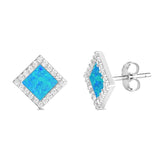 Opal Geometric Stud Earrings