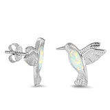S925 Sterling Silver Opal Hummingbird Stud Earrings