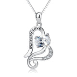 Love infinity necklace silver crystal heart necklace engagement for women