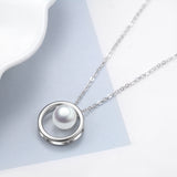 Geometric Pearl Jewelry Round Circle Rhodium Playing Necklace Wholesale