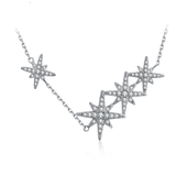 Star CZ Sterling Silver Pendant Necklace 