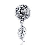 g Silver White Gold Plated Flower and Leaf Charms