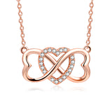 Butterfly Bowknot Cubic Zircon Necklace Beautiful Heart Love Necklace