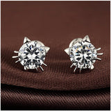 S925 Sterling Silver Super Cute Creative Cat Earrings Female Fashion Personality Wild Jewelry
