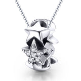 S925 sterling silver Oxidized zirconia small star charms