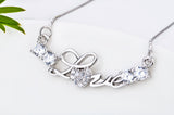 Fashion Horizontal Love Necklace Birthday Party Gift 925 Sterling Silver Necklace
