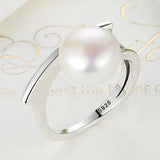 S925 Sterling Silver Elegance Ring Oxidized Shell Bead Ring