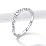 925 Sterling Shining Silver Exquisite Transparent Star Rings Fashion Jewelry For Women