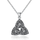 S925 sterling silver Celtic Trinity knot Oxidized vintage necklace pendant