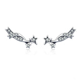 Elegant Shining Meteor Star Clear CZ Stud Earrings