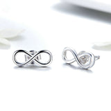 Hot Sale 925 Sterling Silver Infinity Love Infinite Stud Earrings for Women Fashion Earrings Jewelry