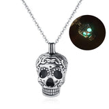 skull head glowing chain pendant necklace 
