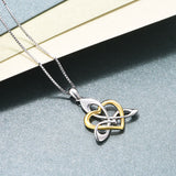 Fashionable Knot Necklace Different Color Heart Shape Chain Necklace