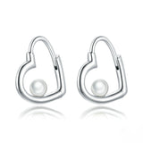 925 Sterling Silver Beautiful Heart silver Stud Earring Fashion Jewelry For Gift