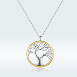 S925 Sterling Silver Life Tree Pendant Necklace Separated Electroplated Necklace