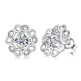 Light Weight Zirconia Earrings Number Eight Silver Jewelry Earrings