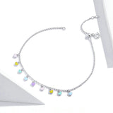 925 Sterling Silver Little Heart Charm Anklets Bracelet  Fashion Jewelry For Women