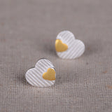 Rhodium with gold plating earrings heart design wholesale jewelry