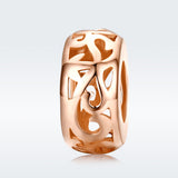 S925 sterling silver rose gold plated grass pattern charms