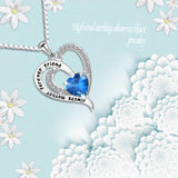 S925 Sterling Silver Micro-Set Blue Diamond Alwdys Mother Pendant Necklace Female Jewelry Cross-Border Exclusive